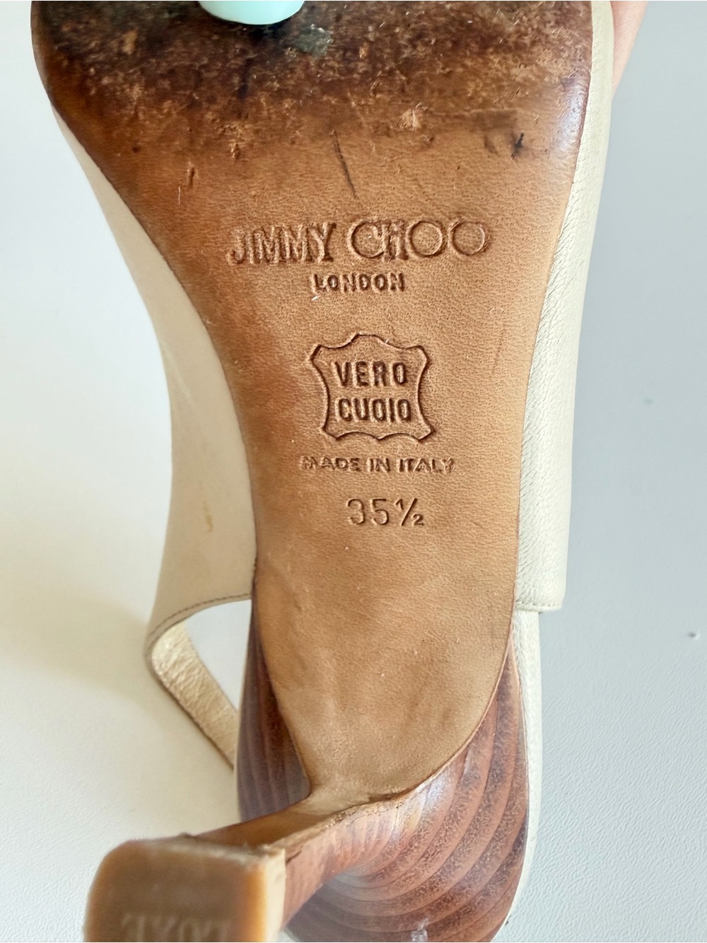 Jimmy Choo Kansas Goat Leather Slingback Heels 35½ - Picture 4 of 8